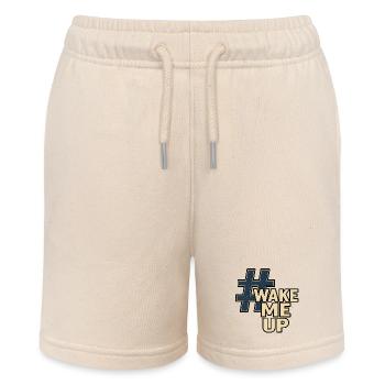 Wake Me Up Hashtag Graphic - Stanley/Stella MINI BOLTER Organic Teen Jogging Shorts - soft Ecru - Front
