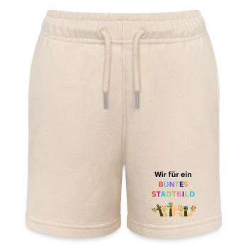 Wir für ein buntes Stadtbild, Virlfalt, Diversität - Stanley/Stella Teenager Bio-Joggingshorts MINI BOLTER - Natur - Vorne