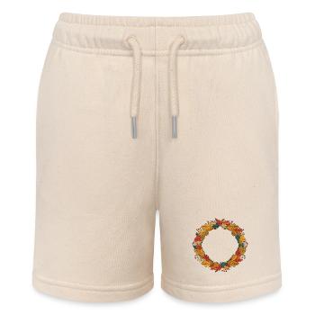 Herbstlicher Laubkranz Kreis - Stanley/Stella Teenager Bio-Joggingshorts MINI BOLTER - Natur - Vorne