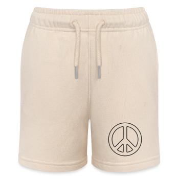 Friedenssymbol Lineart Schwarz Weiß - Stanley/Stella Teenager Bio-Joggingshorts MINI BOLTER - Natur - Vorne