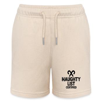 Naughty List Certified Naughty Christmas Quote - Stanley/Stella MINI BOLTER Organic Teen Jogging Shorts - soft Ecru - Front