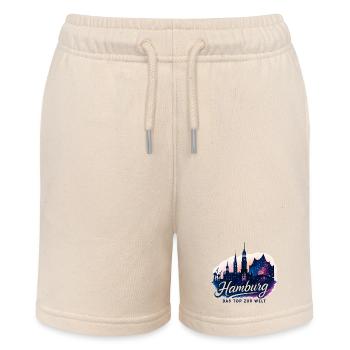 Hamburg Tor zur Welt Stadt Silhouette Hafen Gesche - Stanley/Stella Teenager Bio-Joggingshorts MINI BOLTER - Natur - Vorne