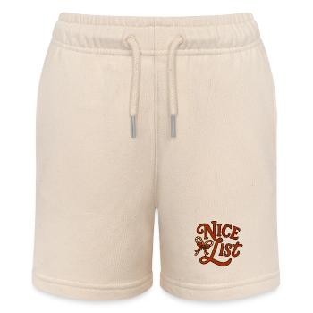 Nice List Christmas Candy Cane - Stanley/Stella MINI BOLTER Organic Teen Jogging Shorts - soft Ecru - Front
