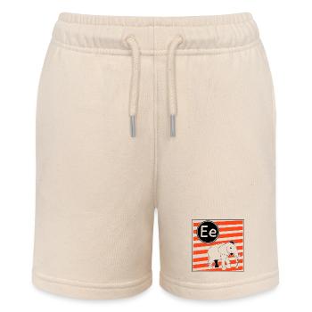 E wie Elefant Buchstaben zum Lesenlernen  - Stanley/Stella Teenager Bio-Joggingshorts MINI BOLTER - Natur - Vorne