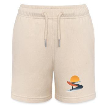 Mountain road – Cycling passion - Stanley/Stella MINI BOLTER Organic Teen Jogging Shorts - soft Ecru - Front