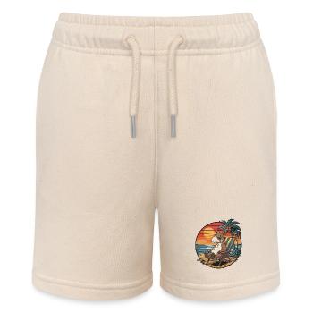 Lustiger Tapir am Strand, Sommerurlaub Sonnenuntergang - Stanley/Stella Teenager Bio-Joggingshorts MINI BOLTER - Natur - Vorne