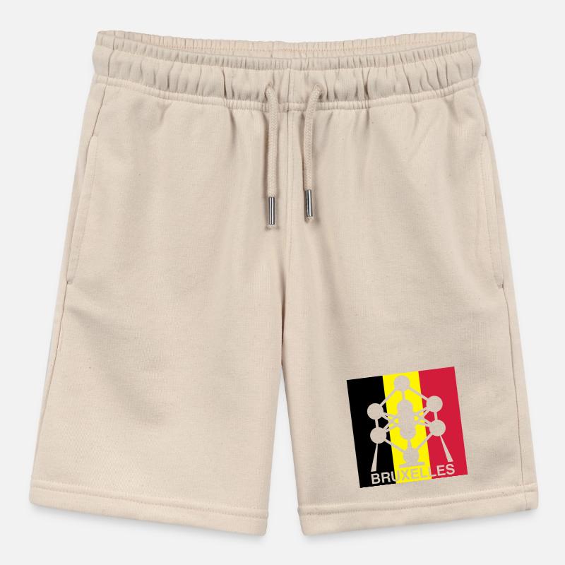 Atomium Brussels – Belgian Flag Square Design Stanley/Stella MINI BOLTER Organic Teen Jogging Shorts