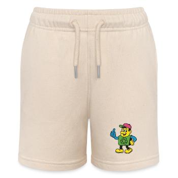 Recycle Hero Maskottchen-Tee - Stanley/Stella Teenager Bio-Joggingshorts MINI BOLTER - Natur - Vorne