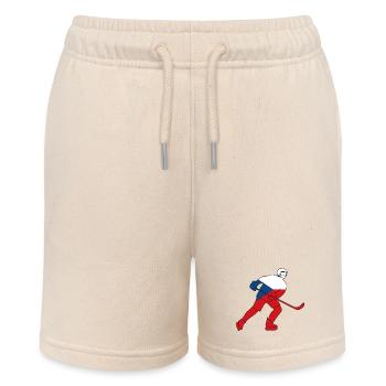 Eishockeyspieler mit tschechischer Flagge - Stanley/Stella Teenager Bio-Joggingshorts MINI BOLTER - Natur - Vorne