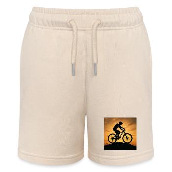 Sonnenuntergang Mountainbike Silhouette - Stanley/Stella Teenager Bio-Joggingshorts MINI BOLTER - Natur - Vorne