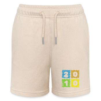 16th Birthday Colored Patches since 04/2010 - Stanley/Stella MINI BOLTER Organic Teen Jogging Shorts - soft Ecru - Front