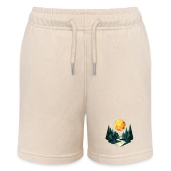 Lunar Night in the Polygon Forest - Stanley/Stella MINI BOLTER Organic Teen Jogging Shorts - soft Ecru - Front