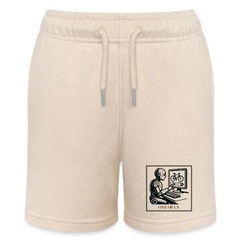 Robotik-Design Fahrrad am Monitor - Stanley/Stella Teenager Bio-Joggingshorts MINI BOLTER - Natur - Vorne