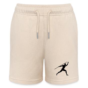 Man Thrower with Javelin - Stanley/Stella MINI BOLTER Organic Teen Jogging Shorts - soft Ecru - Front