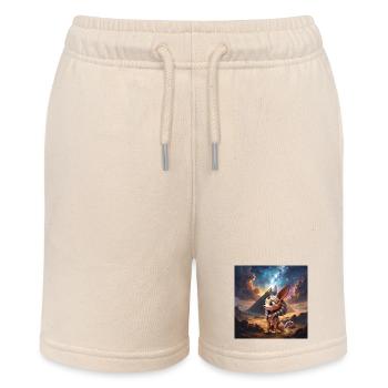 Pharao-Katze in der Sternenwüste - Stanley/Stella Teenager Bio-Joggingshorts MINI BOLTER - Natur - Vorne
