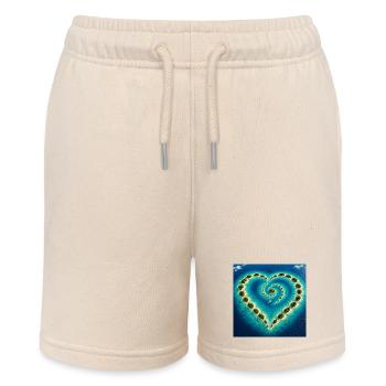 Heart Spiral of Islands Dream Island Atoll - Stanley/Stella MINI BOLTER Organic Teen Jogging Shorts - soft Ecru - Front