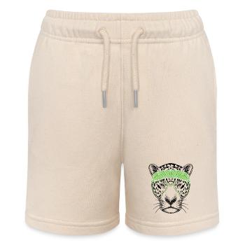 Leopard - Stanley/Stella MINI BOLTER Organic Teen Jogging Shorts - soft Ecru - Front