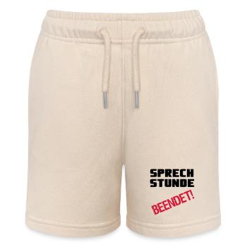 Sprechstunde beendet Medizin Spruch Geschenk - Stanley/Stella Teenager Bio-Joggingshorts MINI BOLTER - Natur - Vorne