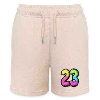 23 Number Colorful - Stanley/Stella MINI BOLTER Organic Teen Jogging Shorts - soft Ecru - Front