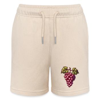 Grapes Pixel Icon - Stanley/Stella MINI BOLTER Organic Teen Jogging Shorts - soft Ecru - Front