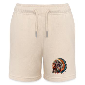 American Indian American Red Skin - Stanley/Stella MINI BOLTER Organic Teen Jogging Shorts - soft Ecru - Front