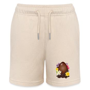 Œuf de Pâques en chocolat avec fleurs et vanille - Short bio MINI BOLTER Stanley/Stella Ado - écru doux - Devant
