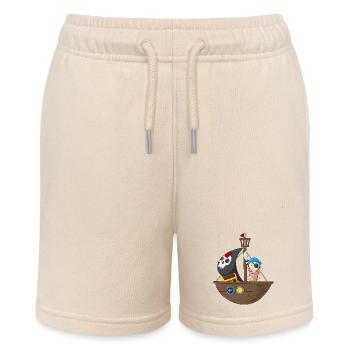 Petit pirate avec son bateau - Short bio MINI BOLTER Stanley/Stella Ado - écru doux - Devant