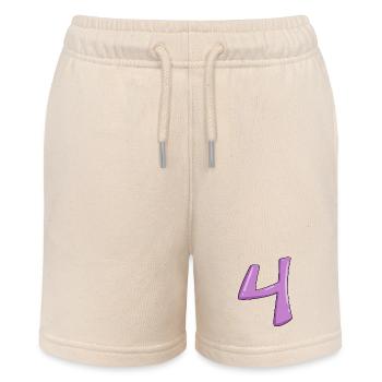 Nummer 4 Zahl Ziffer - Stanley/Stella Teenager Bio-Joggingshorts MINI BOLTER - Natur - Vorne