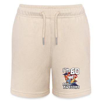 I Am 60 And Awesome Japanese Carp Koi - Stanley/Stella MINI BOLTER Organic Teen Jogging Shorts - soft Ecru - Front