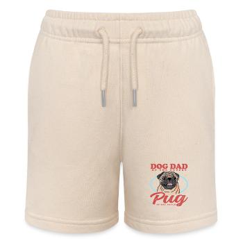 Pug Dad | Dog Lovers Dog Owner Gift - Stanley/Stella MINI BOLTER Organic Teen Jogging Shorts - soft Ecru - Front
