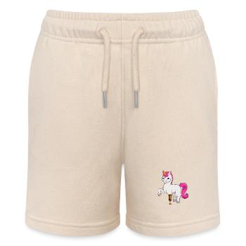 Einhorn mit Beinprothese - Stanley/Stella Teenager Bio-Joggingshorts MINI BOLTER - Natur - Vorne