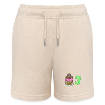 Mit Spinne - Kinder Geburtstag 3 Jahre - Stanley/Stella Teenager Bio-Joggingshorts MINI BOLTER - Natur - Vorne