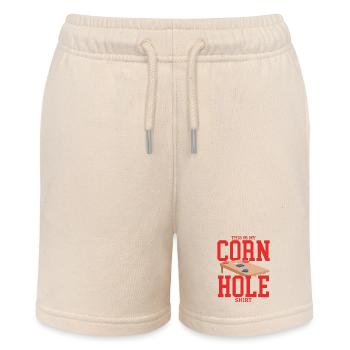 Cornhole Spieler Sackloch Bean Bag Geschenk - Stanley/Stella Teenager Bio-Joggingshorts MINI BOLTER - Natur - Vorne