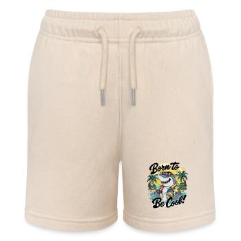 Lustiger Hai mit Sonnenbrille Sommer Urlaub - Stanley/Stella Teenager Bio-Joggingshorts MINI BOLTER - Natur - Vorne