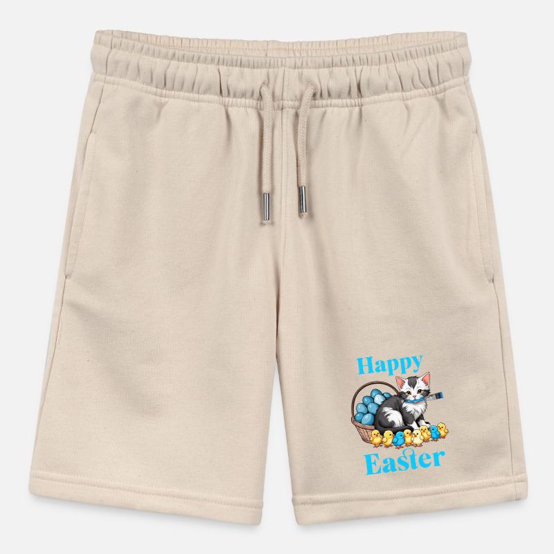 Happy Easter Cute Cat Chick Eggs Easter Time Stanley/Stella MINI BOLTER Organic Teen Jogging Shorts