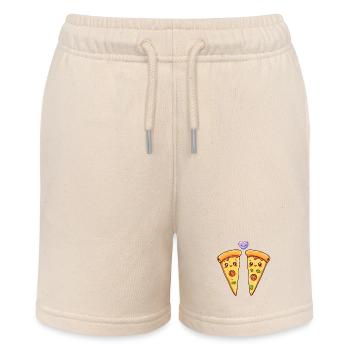 Pizza Paar Liebe Herz Comic - Stanley/Stella Teenager Bio-Joggingshorts MINI BOLTER - Natur - Vorne