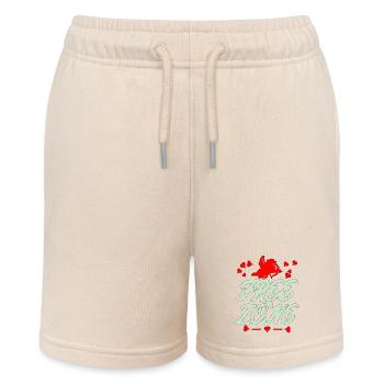 Umarmungsfreie Zone Valentinstag - Stanley/Stella Teenager Bio-Joggingshorts MINI BOLTER - Natur - Vorne