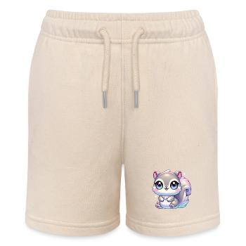 Super Cute Kawaii Baby Squirrel - Stanley/Stella Teenager Bio-Joggingshorts MINI BOLTER - Natur - Vorne