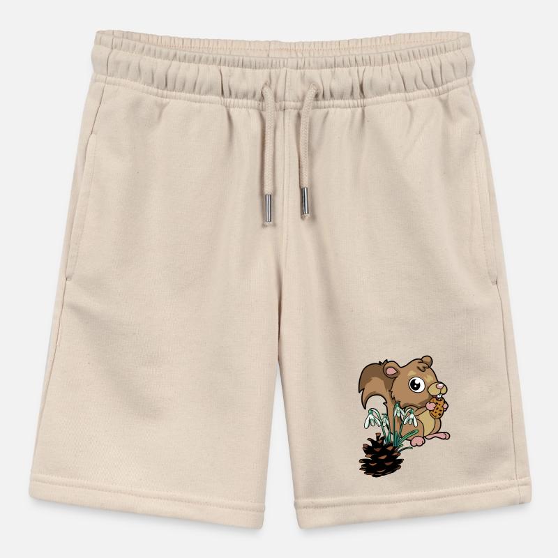 Forest Animals Spring Squirrel Snowdrops Stanley/Stella MINI BOLTER Organic Teen Jogging Shorts