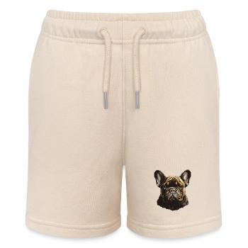 French Bulldog Dog Portrait - Stanley/Stella MINI BOLTER Organic Teen Jogging Shorts - soft Ecru - Front