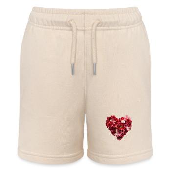Herz aus roten Blüten - Leidenschaftliche Blumenpr - Stanley/Stella Teenager Bio-Joggingshorts MINI BOLTER - Natur - Vorne