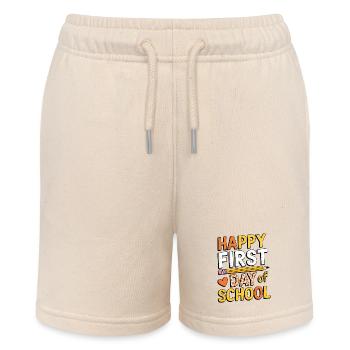 Erster Schultag Einschulung Design - Stanley/Stella Teenager Bio-Joggingshorts MINI BOLTER - Natur - Vorne