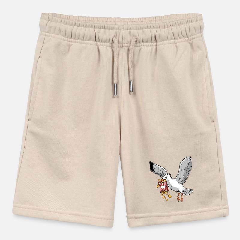 Seagull with Chips Snack Design Stanley/Stella MINI BOLTER Organic Teen Jogging Shorts