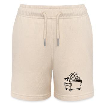 Müllcontainer-Feuer - Stanley/Stella Teenager Bio-Joggingshorts MINI BOLTER - Natur - Vorne