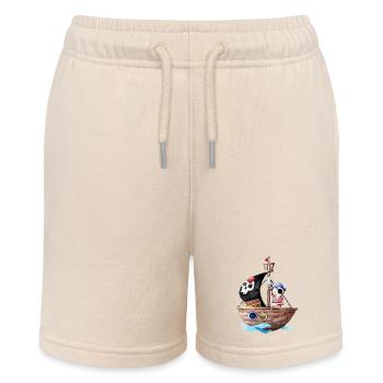 Petit pirate avec son bateau - Short bio MINI BOLTER Stanley/Stella Ado - écru doux - Devant