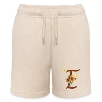 Buchstabe e Sonnenblume Schmetterling - Stanley/Stella Teenager Bio-Joggingshorts MINI BOLTER - Natur - Vorne