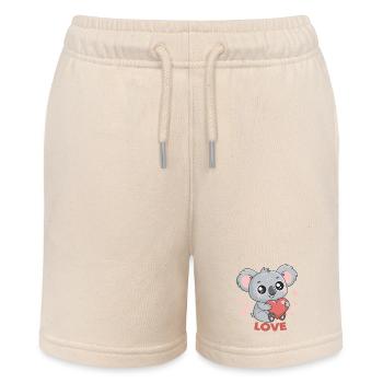 Koalaherz verliebt - Stanley/Stella Teenager Bio-Joggingshorts MINI BOLTER - Natur - Vorne