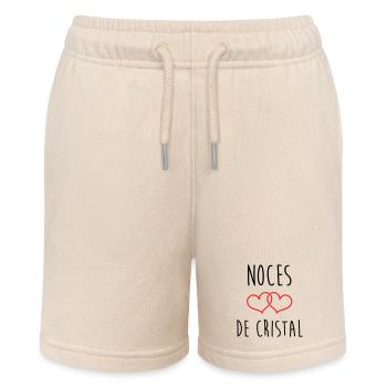Crystal Wedding 15 Years of Marriage - Stanley/Stella MINI BOLTER Organic Teen Jogging Shorts - soft Ecru - Front