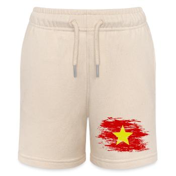 Vietnam flag used - Stanley/Stella MINI BOLTER Organic Teen Jogging Shorts - soft Ecru - Front