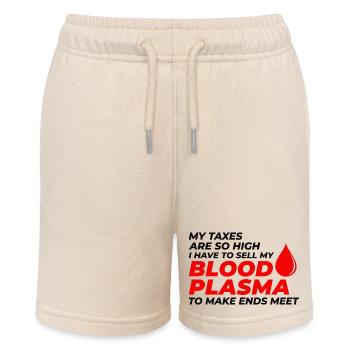 Tax Troubles and Blood Plasma Puns Taxation Funny - Stanley/Stella MINI BOLTER Organic Teen Jogging Shorts - soft Ecru - Front